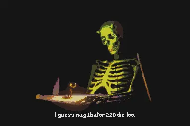 Мап-арт: Скелет при свечах: «I guess nag1bator228 die lol»