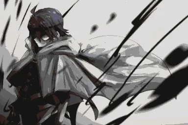 Мап-арт: Аниме-персонаж с мечом