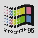Мап-арт: Логотип Windows 95 на японском