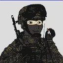 Мап-арт: Боец в балаклаве и очках