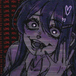 Мап-арт: Аниме-яндере: «I love you»