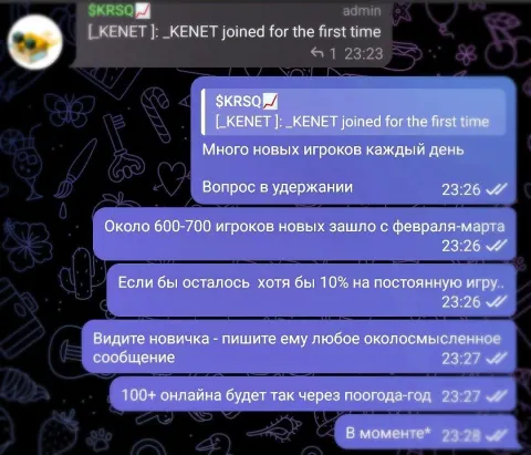 чат: «Около 600-700 игроков новых зашло с февраля-марта… 100+ онлайна будет так через полгода-год»
